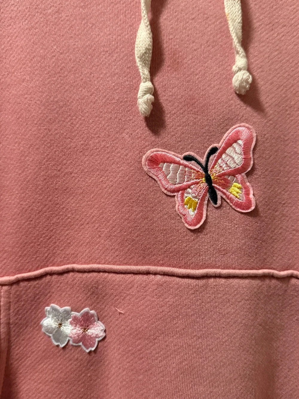 Pink JCrew Hoodie with Patches